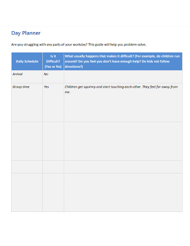 Schedule Days Planner