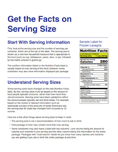 Serving Size Nutrition Facts