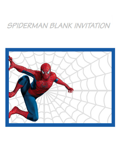 Spiderman Blank Invitation