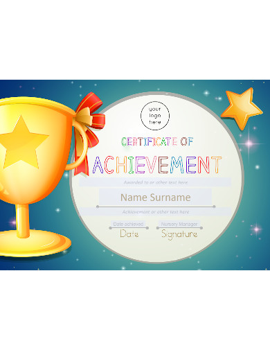 Trophy Certificate of Achievement