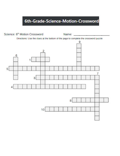 6th Grade Crossword