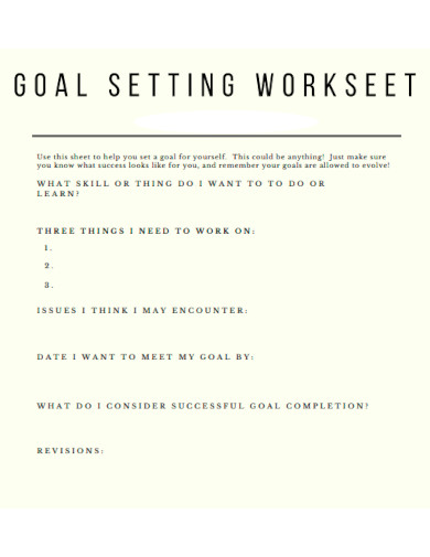 Basic Goal Setting Worksheet