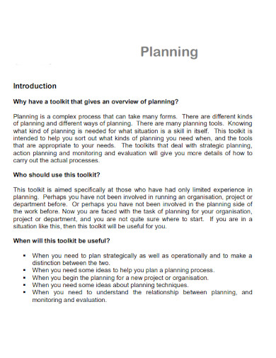 Basic Planning