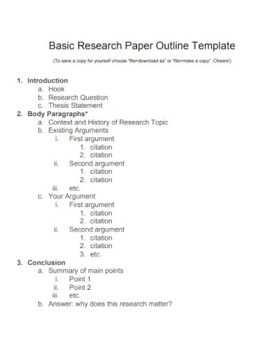 Basic Research Paper Outline