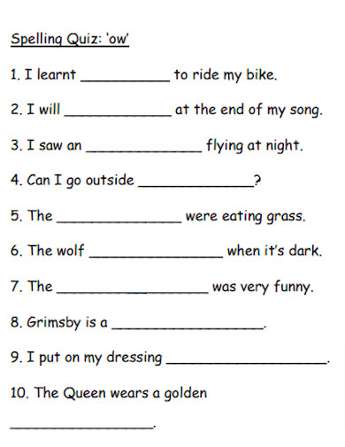 Basic Spelling Quiz