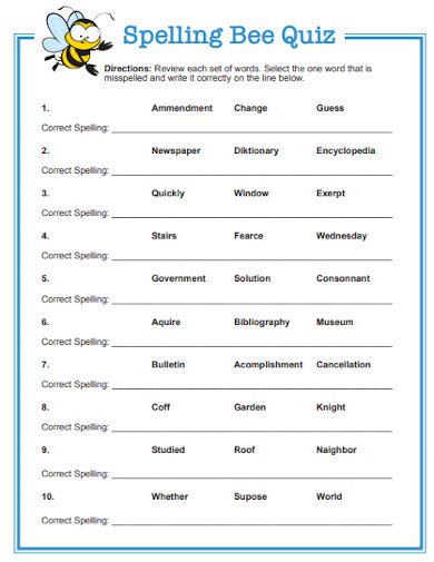 Bee Spelling Quiz