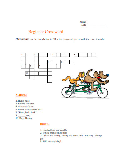 Beginner Crossword