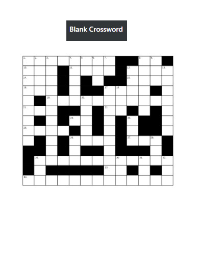 Blank Crossword