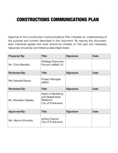 Construction Communication Plan