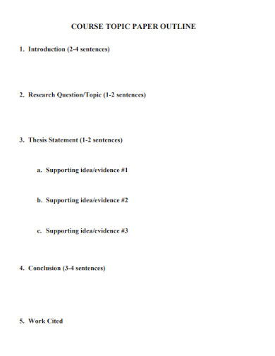 Course Topic Paper Outline
