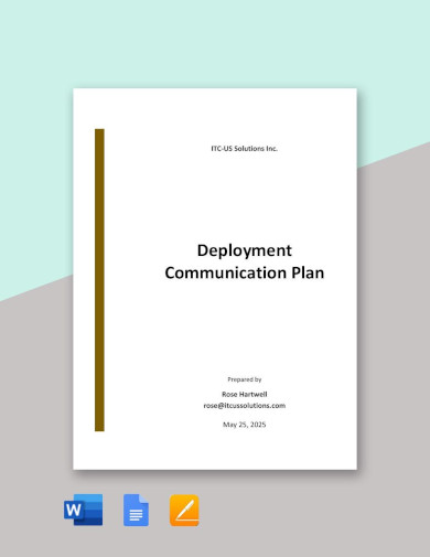 Deployment Communication Plan Template