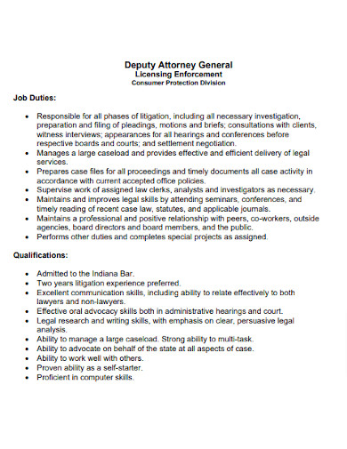 Deputy Attorney General Job Duties