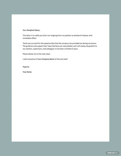 Employee Resignation Letter 