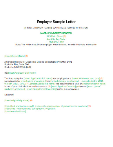 Employer Sample Letter Layout