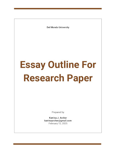 Essay Outline For Research Paper
