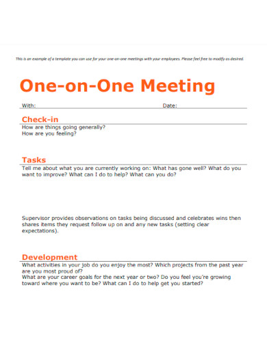 Executive One On One Meeting
