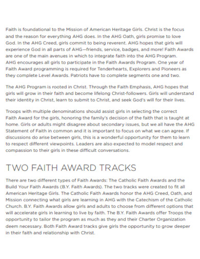 Faith Awards Program