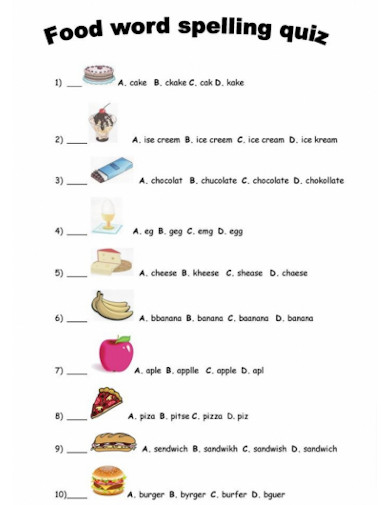 Food Spelling Quiz