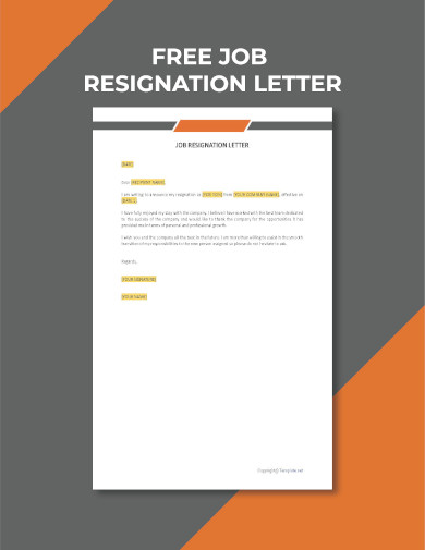 Free Job Resignation Letter