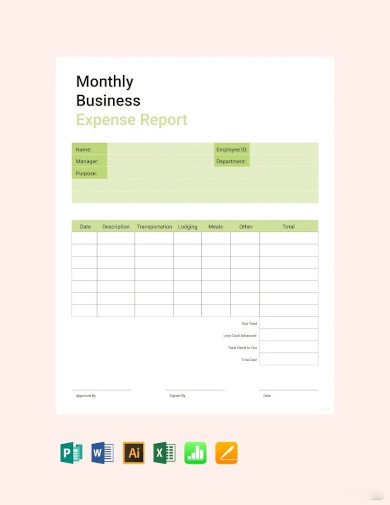 Free Monthly Business Expense Report