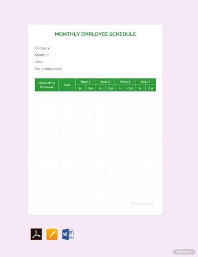 Free Monthly Employee Schedule