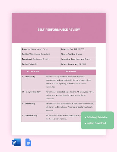 Free Self Performance Review
