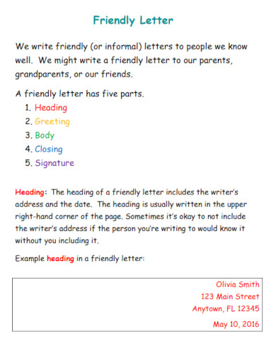 Friendly Letter Document