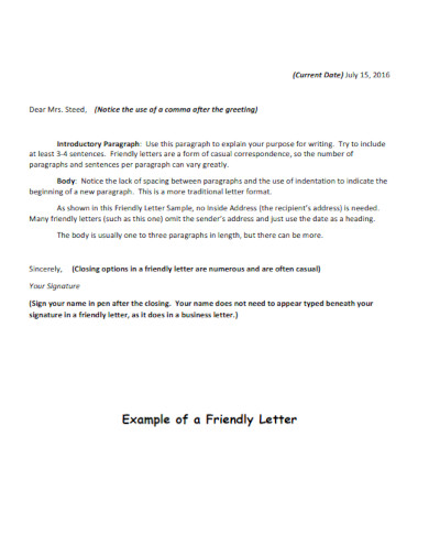Friendly Letter with Introduction