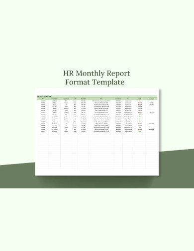 HR Monthly Report Format
