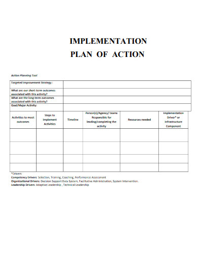 Implementation Plan of Action