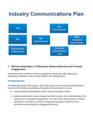 Industry Communication Plan
