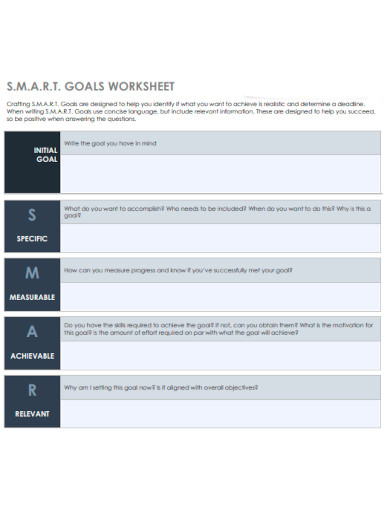 Interactive Goal Setting Worksheet