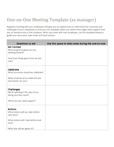 Manager One On One Meeting