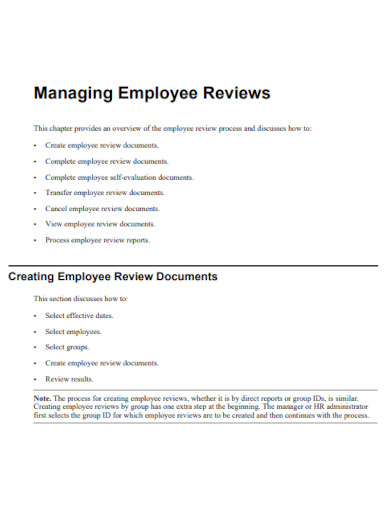 Managing Employee Review