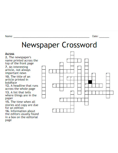 Newspaper Crossword