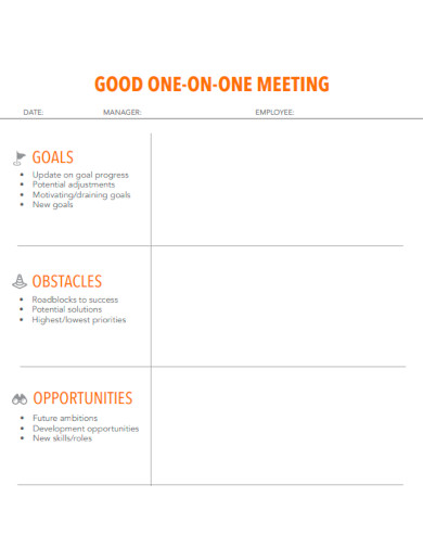 One On One Meeting Template