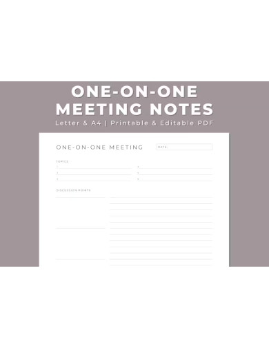 Printable One On One Meeting