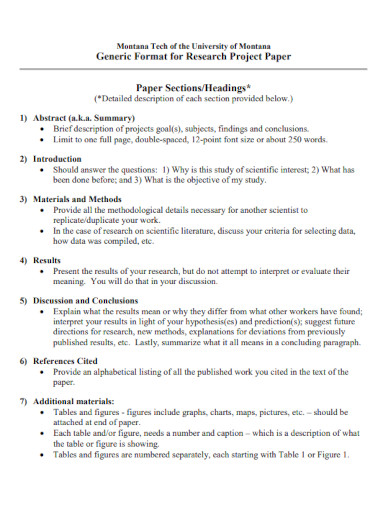 Project Paper Outline