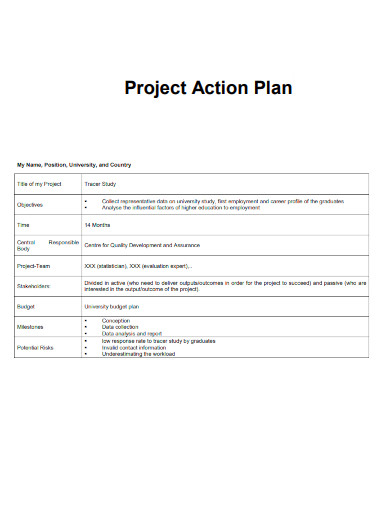 Project Plan of Action