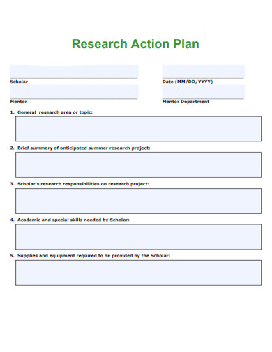 Research Plan of Action