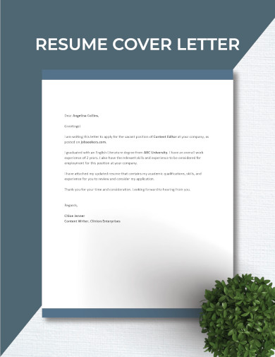 Resume Cover Letter Layout