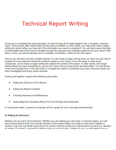 Technical Report Writing