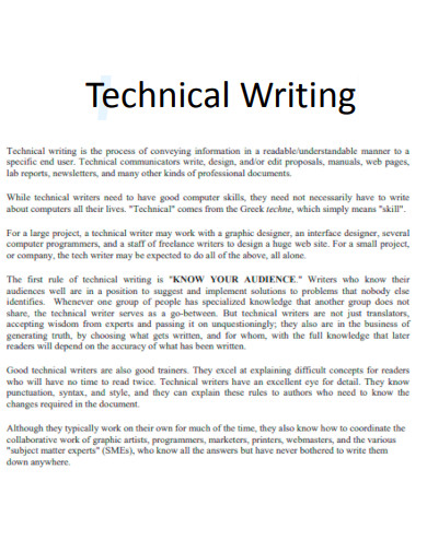 Technical Writing Design