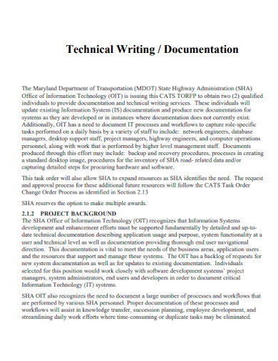 Technical Writing Documentation