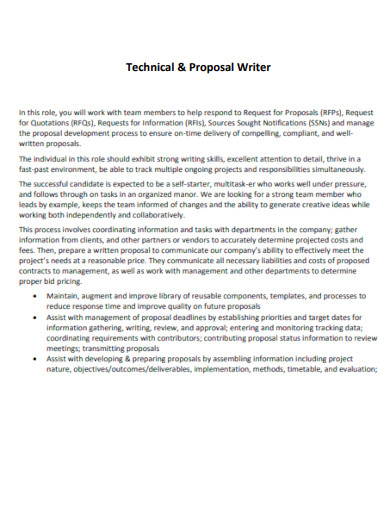Technical Writing Proposal