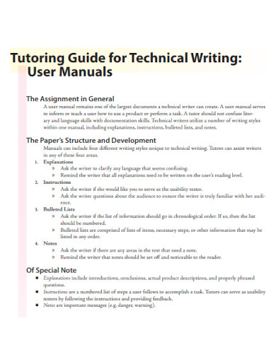 Technical Writing User Manual