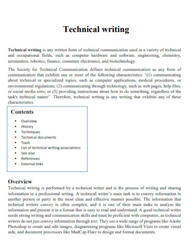 Technical writing in PDF