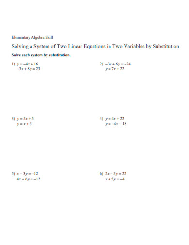 Two Variables Solving Equations Worksheet