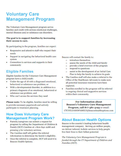 Voluntary Care Management Program