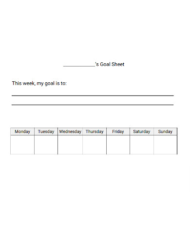 Weekly Goal Sheet
